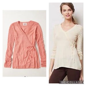 Anthropologie Rosie Neira Textured Twist Pullover Sweater | Size XS | Like new